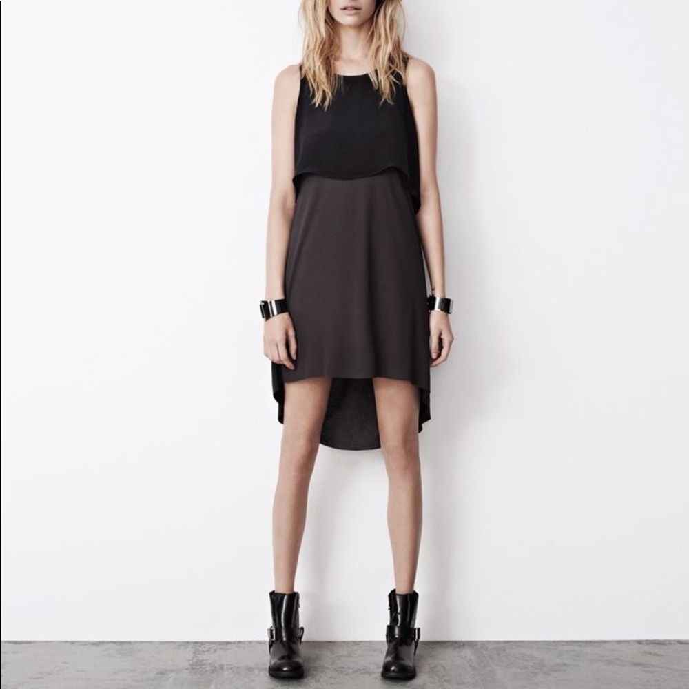 All Saints Women’s Hi-Low Silk layer dress Size 2